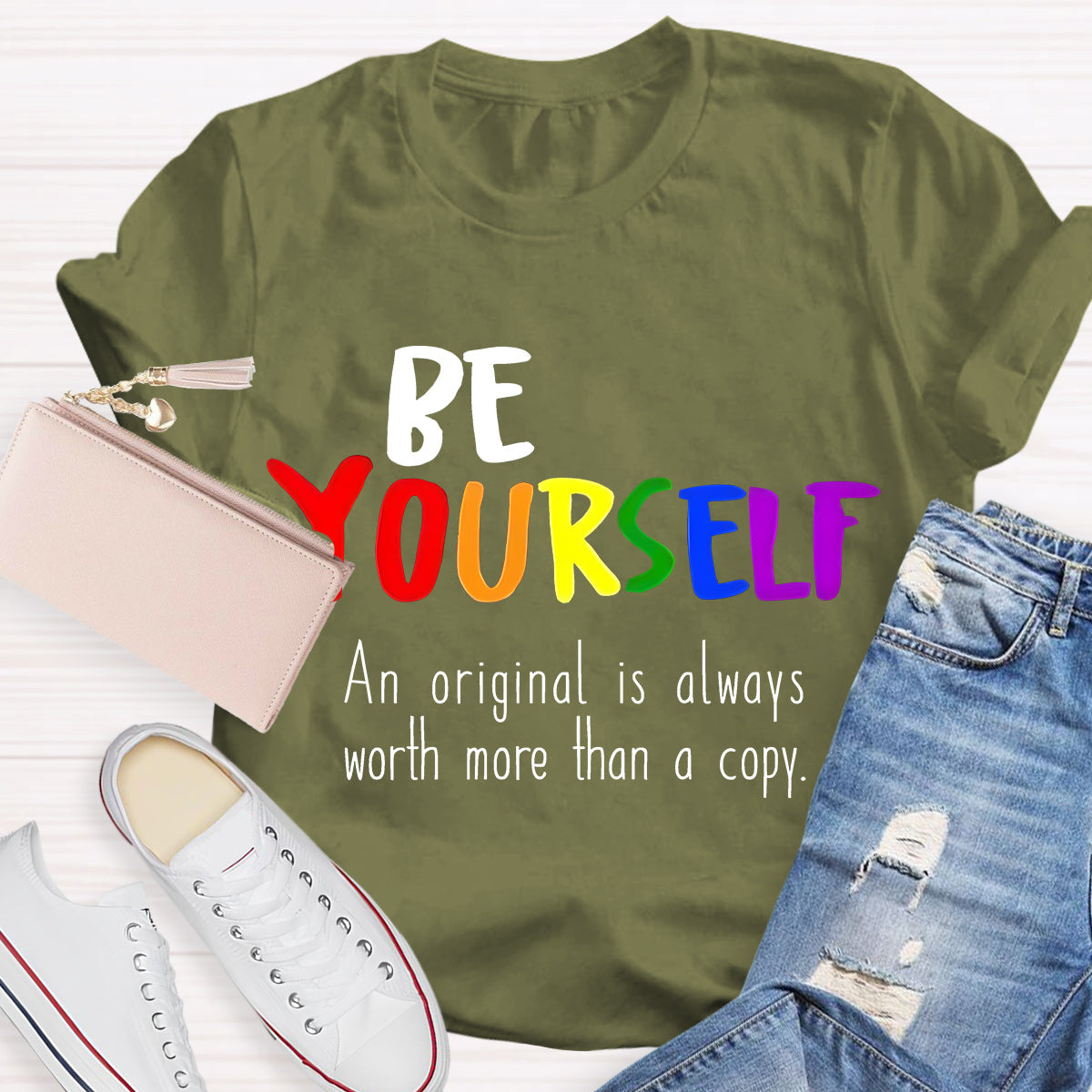 Be Yourself An Original Is Always Worth More Than A Copy Teacher T-Shirt