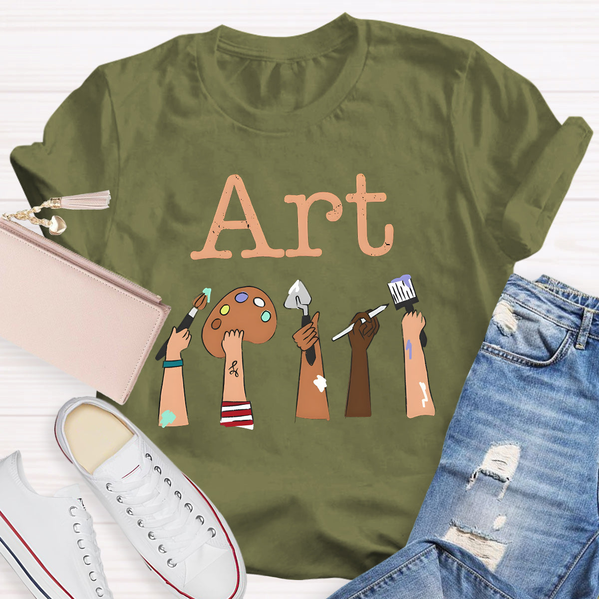 Art Pigment Tray Teacher T-Shirt