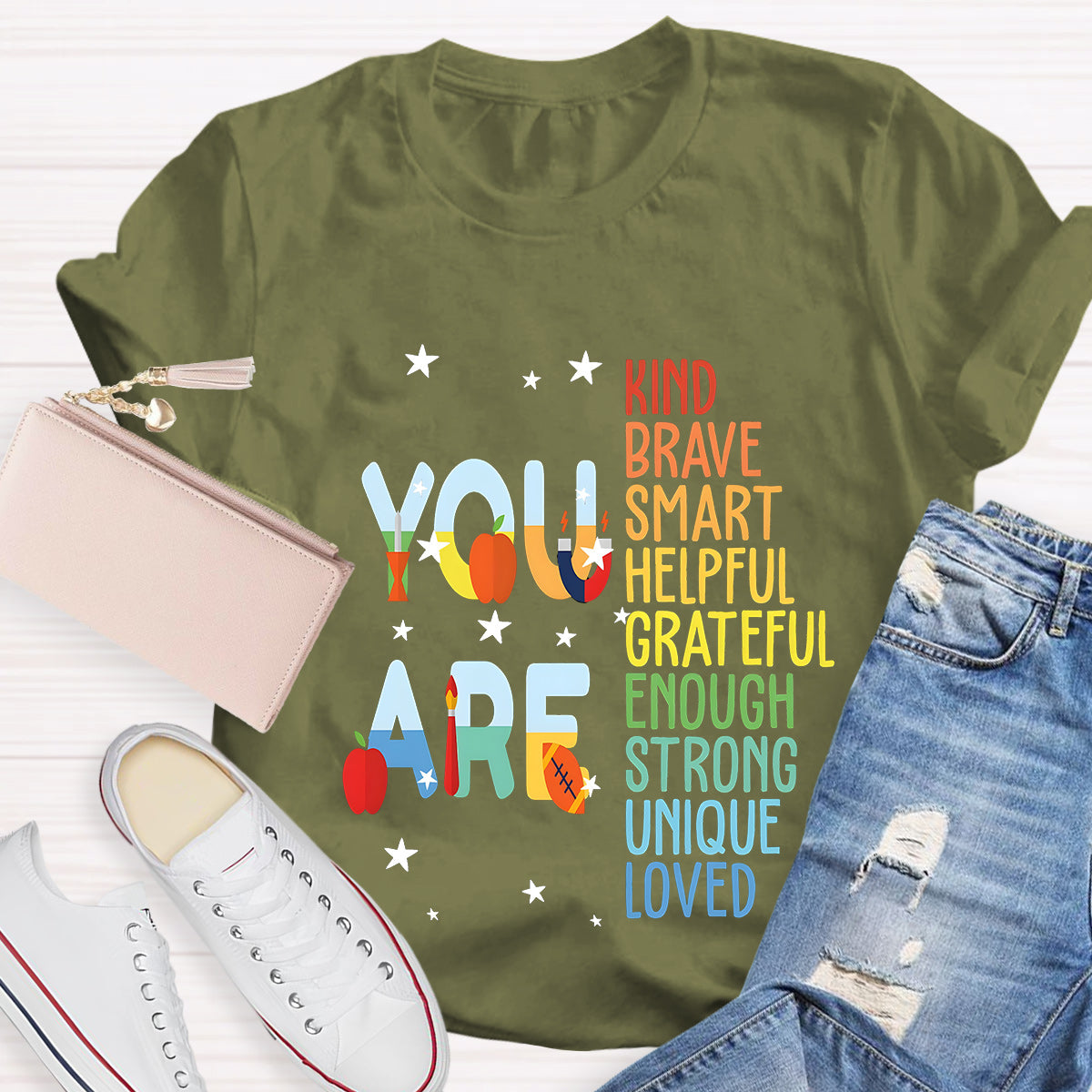 You Are Kind And Brave Teacher T-Shirt