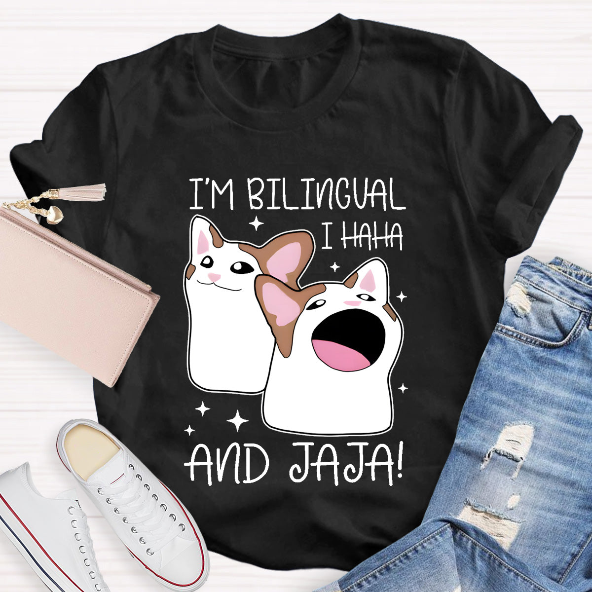 I'm Bilingual I Haha And Jaja Teacher T-Shirt