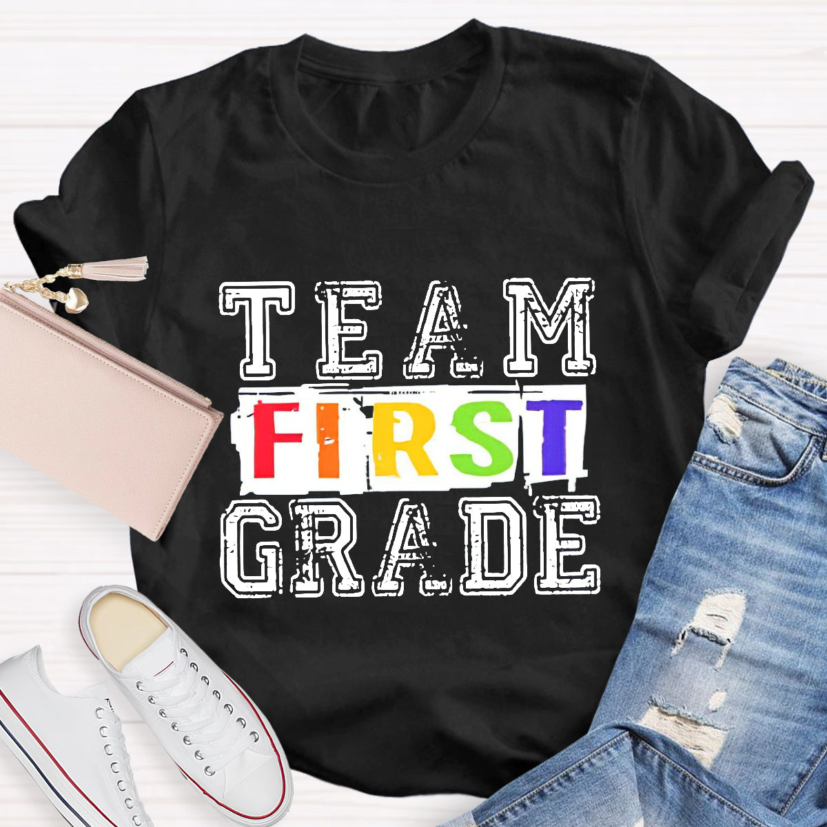 Personalized Grade First Grade Team Teacher T-Shirt