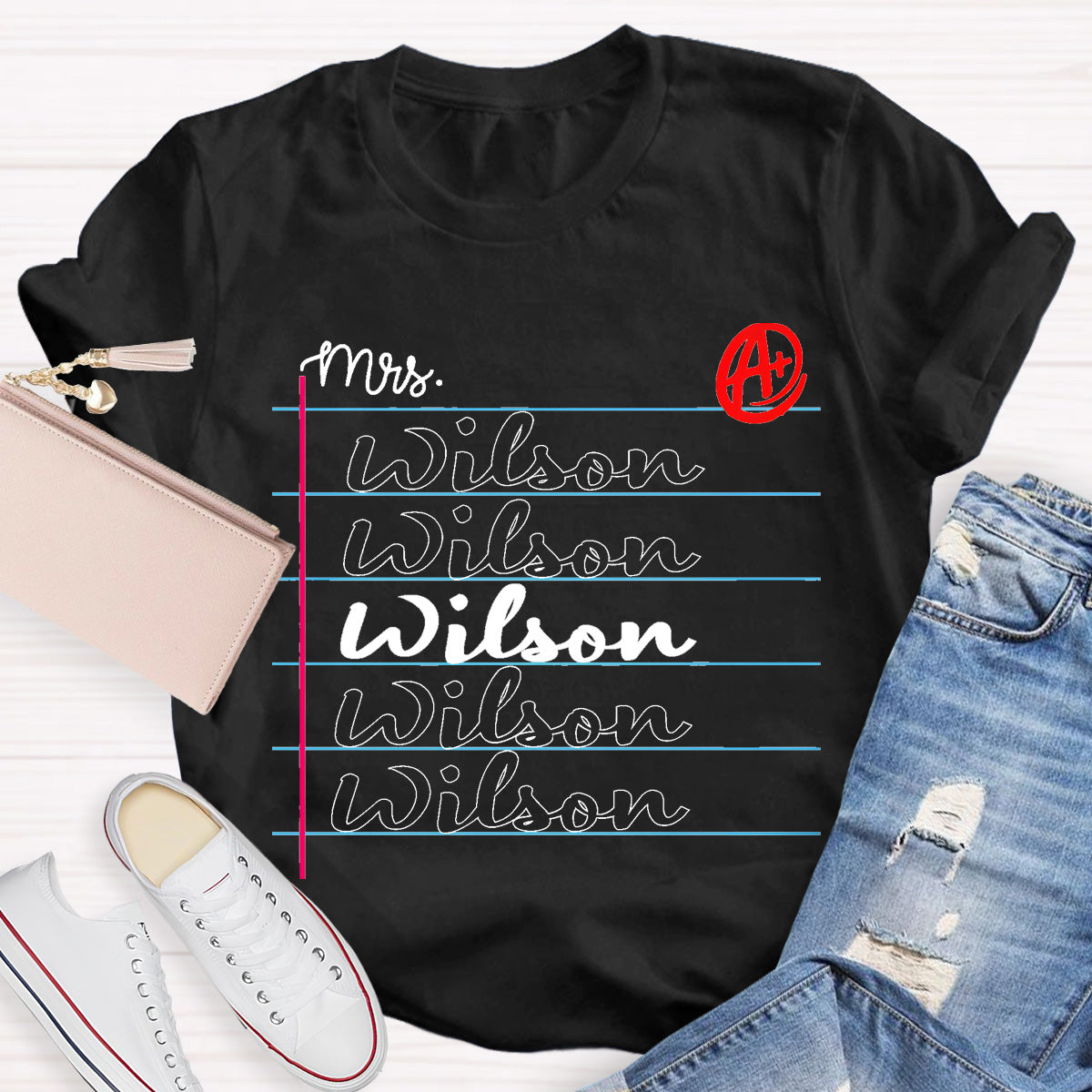 Personalized Name Notebook Teacher T-Shirt