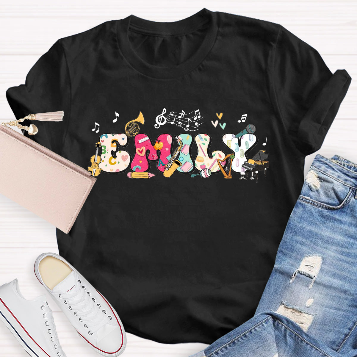 Personalized Name Piano Teacher T-Shirt