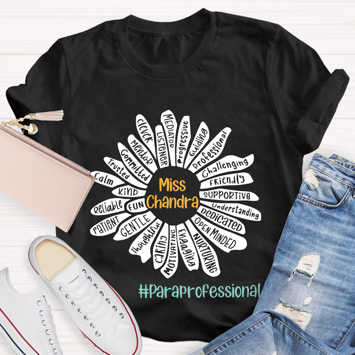 Personalized Para Name Open Minded Teacher T-Shirt