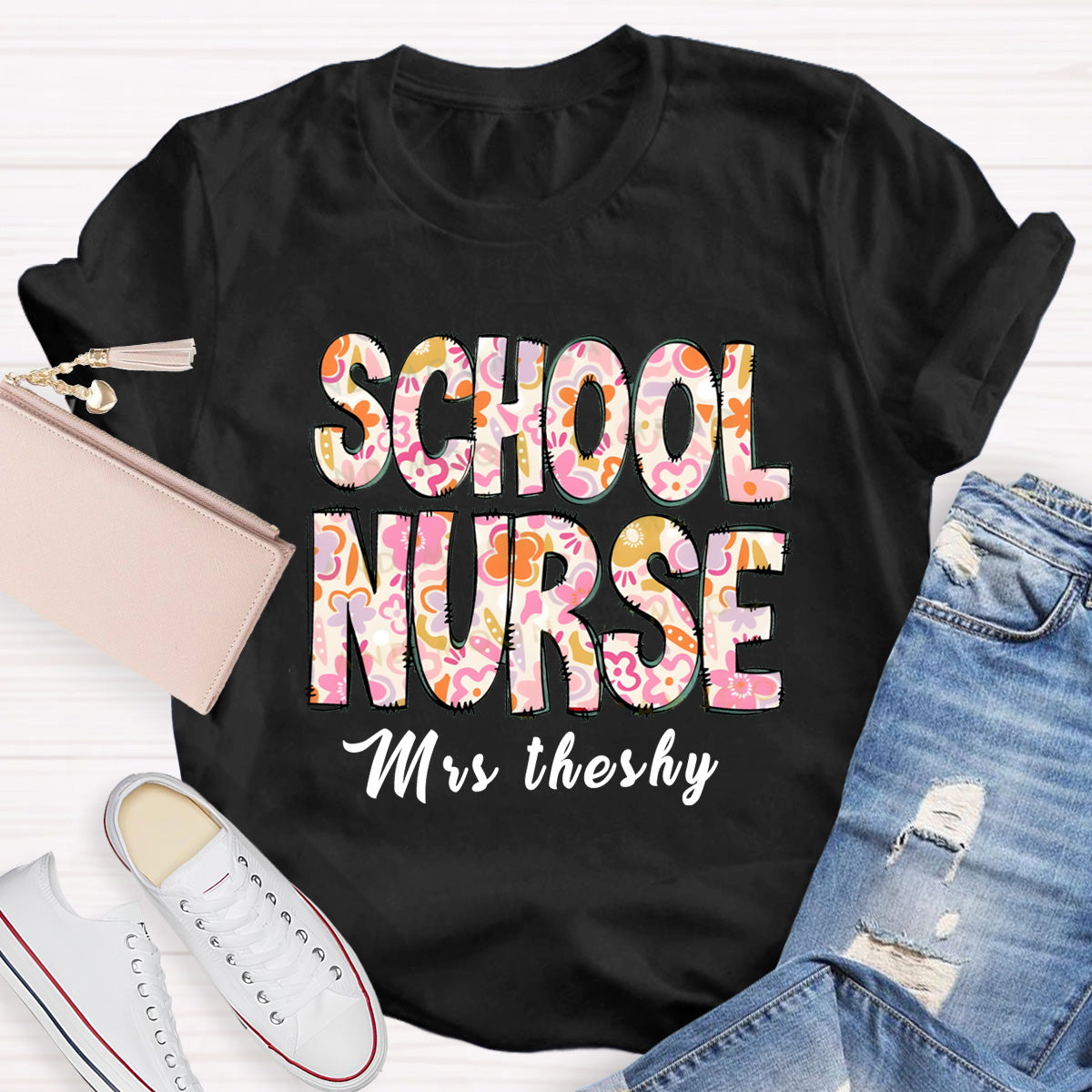 Personalized Name School Nurse Miss Theshy T-Shirt