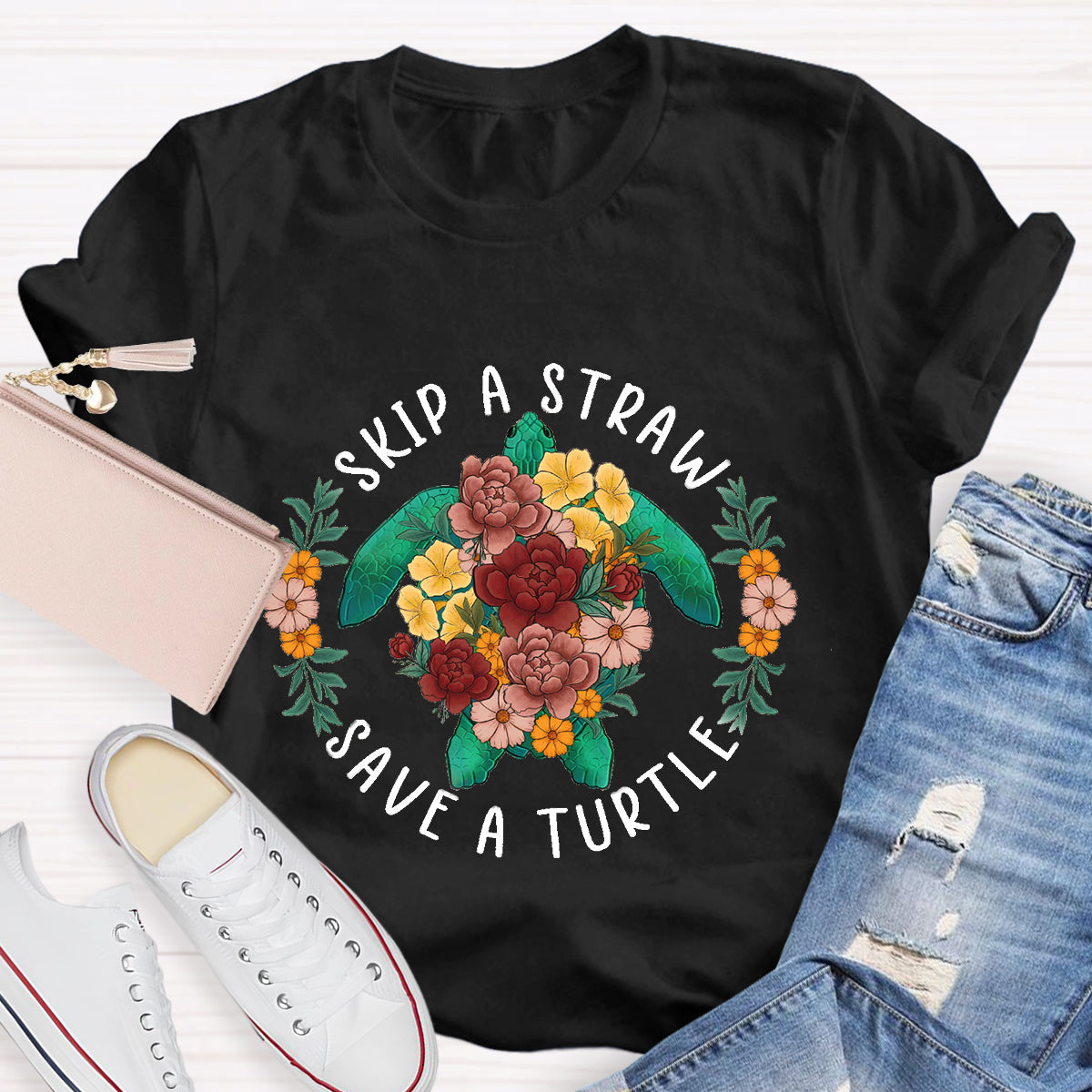 Skip A Straw Save A Turtle T-Shirt