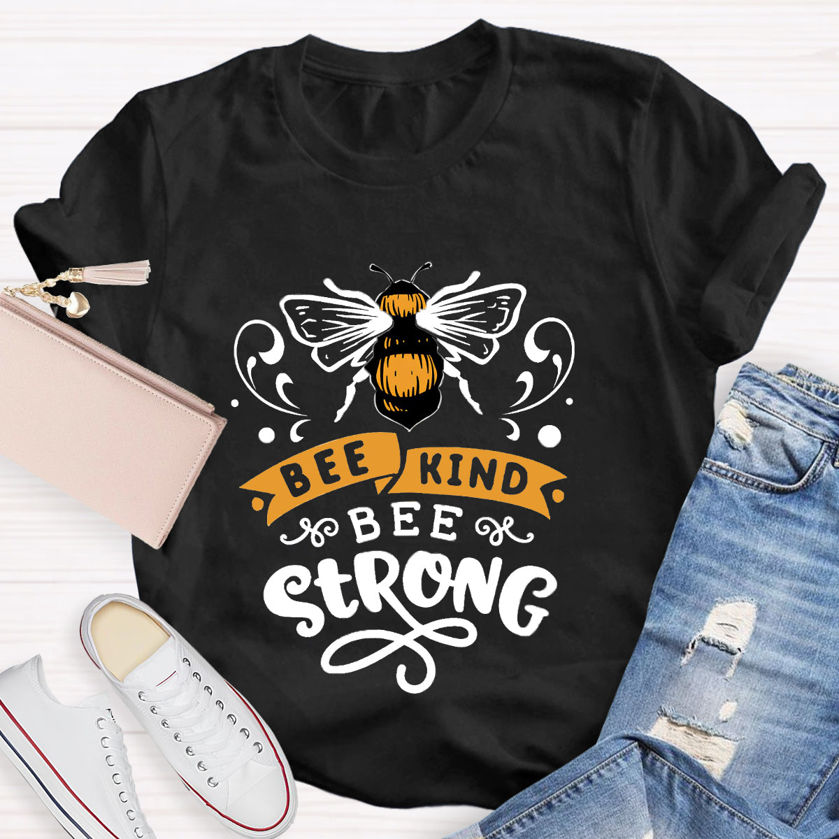 Bee Kind Bee Strong Teacher T-Shirt