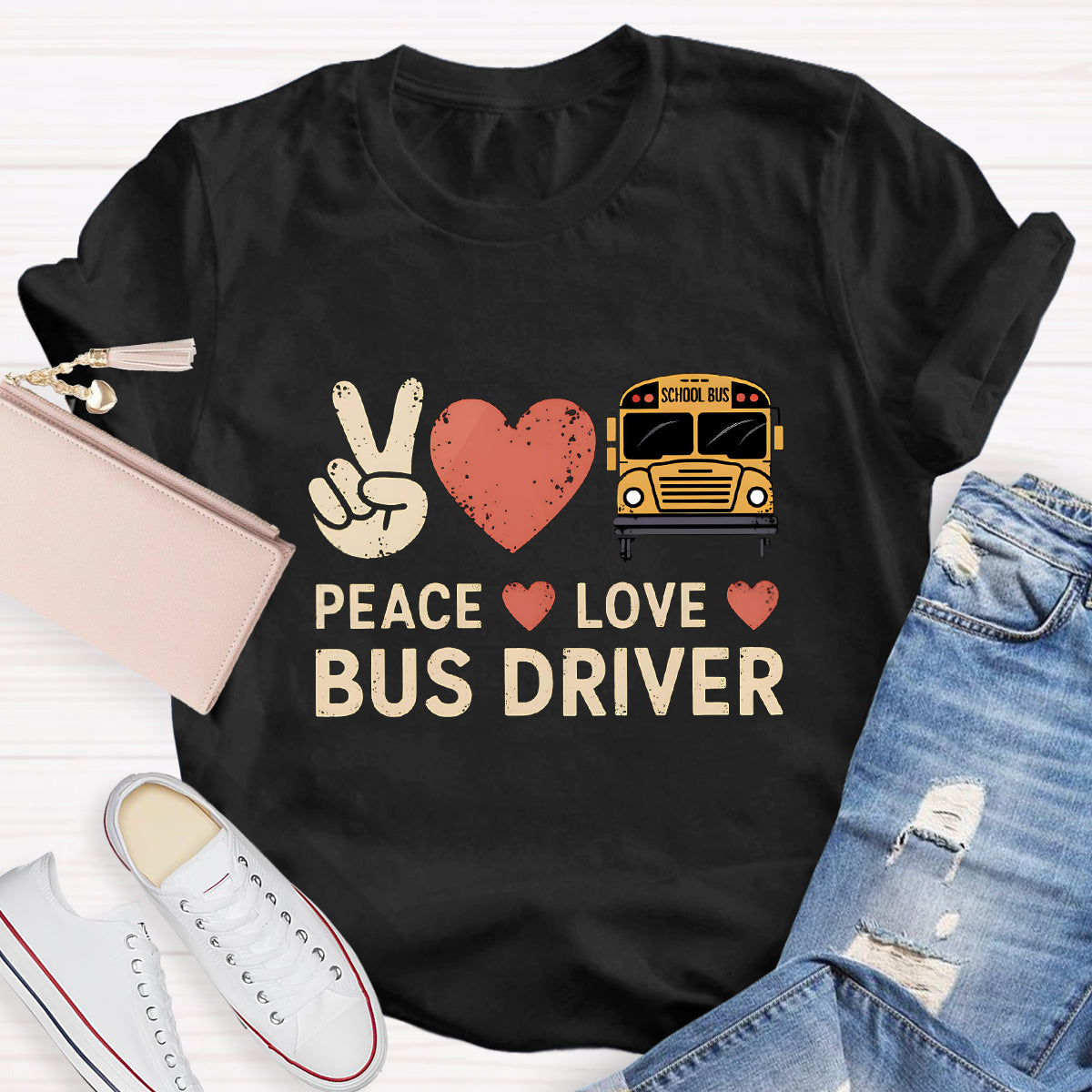 Peace Love Bus Driver T-Shirt