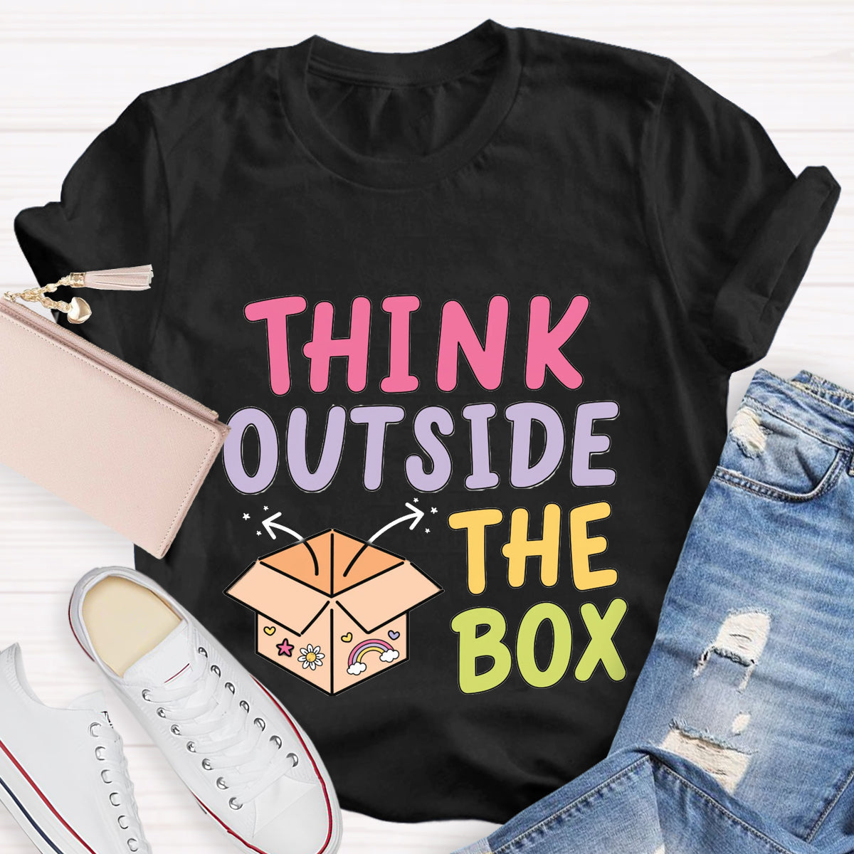 Think Out Side The Box Teacher T-Shirt