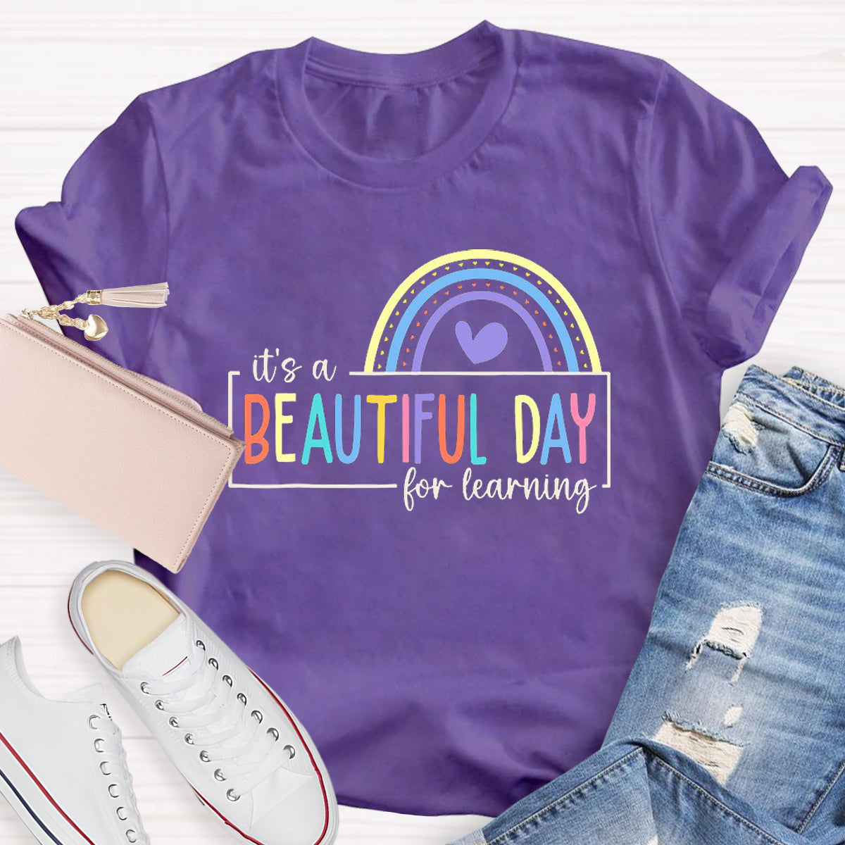 It's A Beautiful Day For Learning Teacher T-Shirt