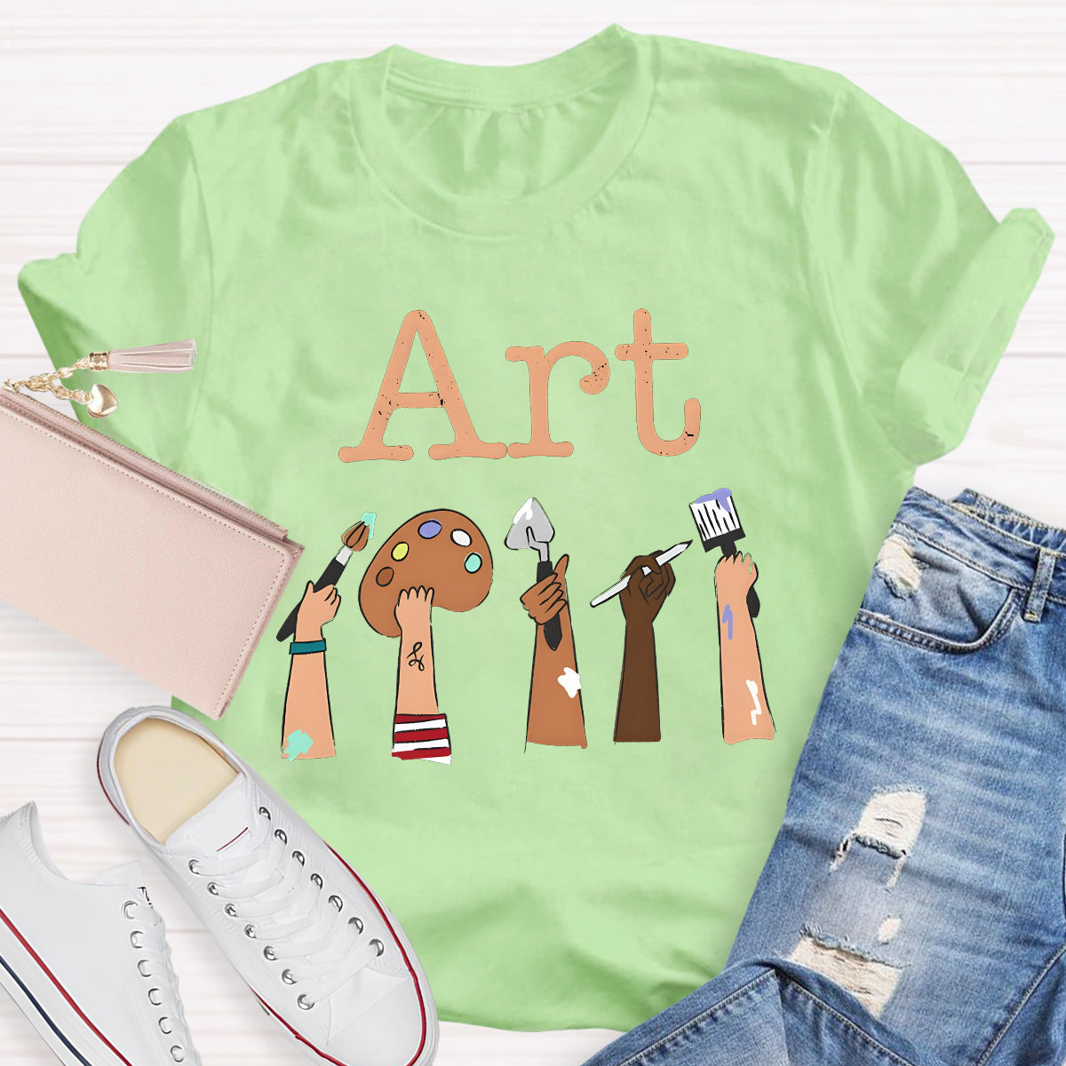 Art Pigment Tray Teacher T-Shirt
