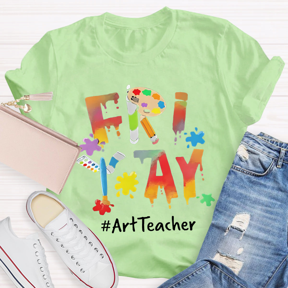 Fri Yay Art Teacher Pencil Teacher T-Shirt
