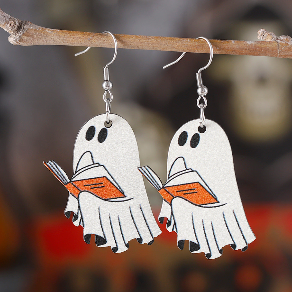 Book Ghost Double-Sided Earrings