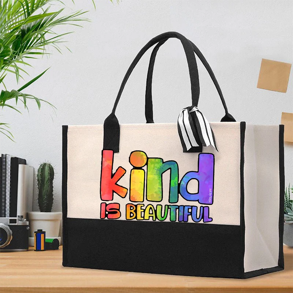 Colorful Kind Is Beautiful Cotton Tote Bag