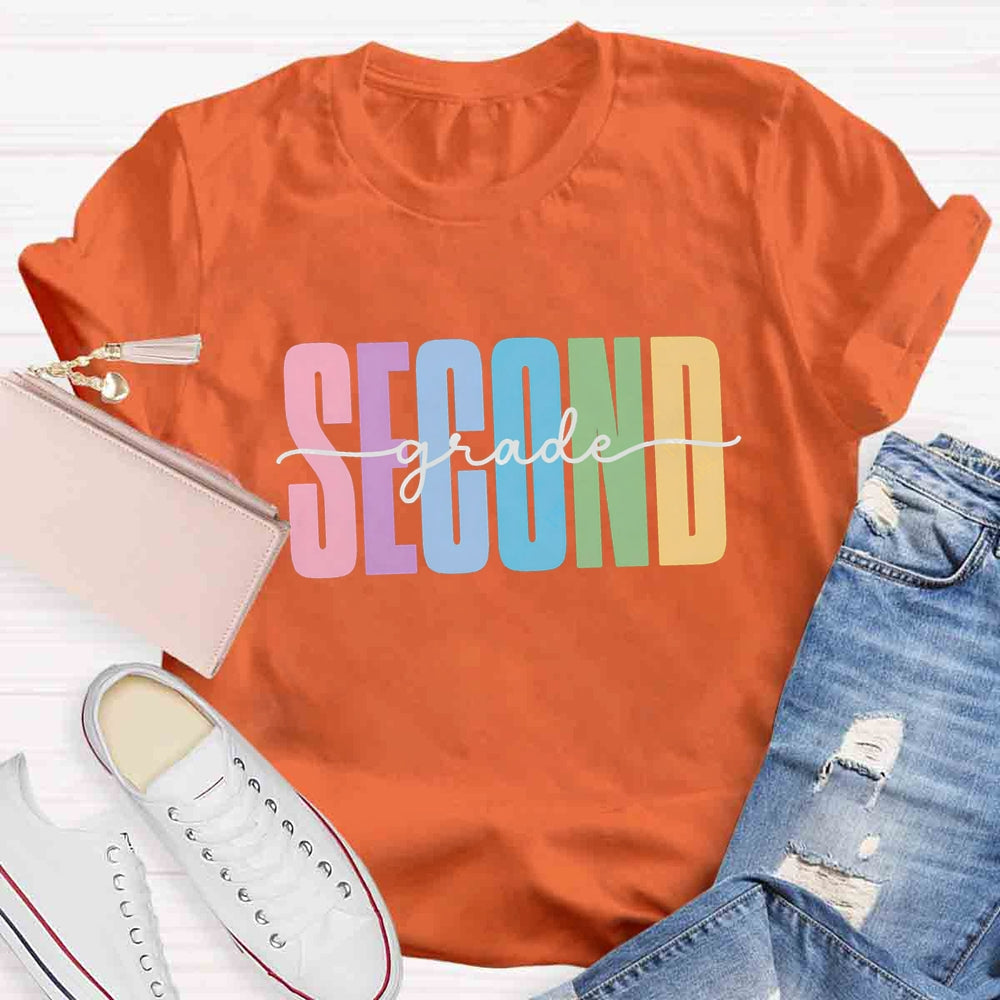 Personalized Grade Colorful Letter Printed T-shirt