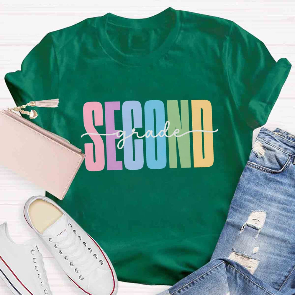 Personalized Grade Colorful Letter Printed T-shirt