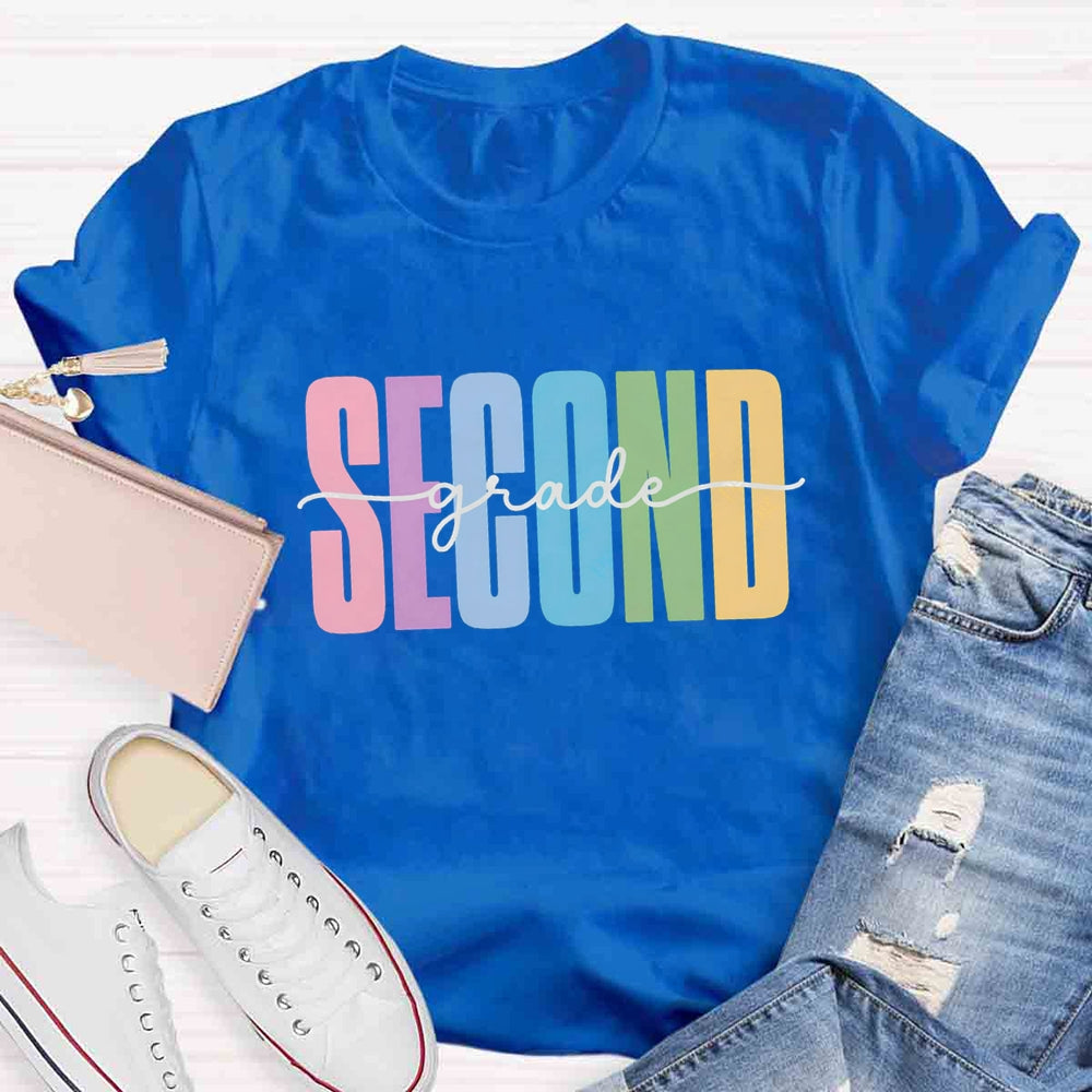 Personalized Grade Colorful Letter Printed T-shirt