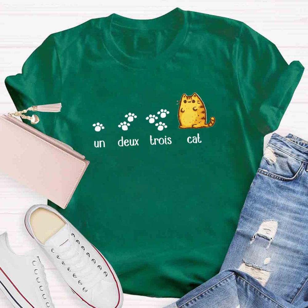 Un Deux Trois Cute Cat Teacher T-shirt