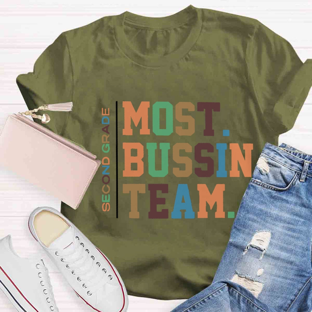 Personalized Grade Most Bussin Team Teacher T-Shirt