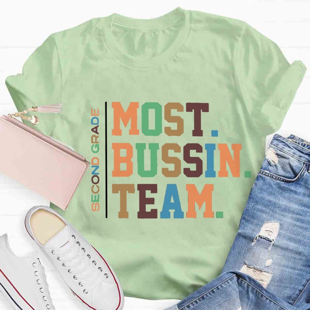 Personalized Grade Most Bussin Team Teacher T-Shirt