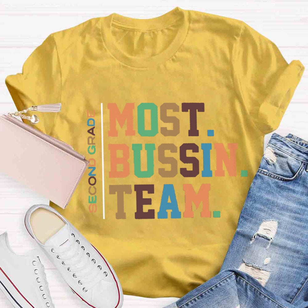 Personalized Grade Most Bussin Team Teacher T-Shirt