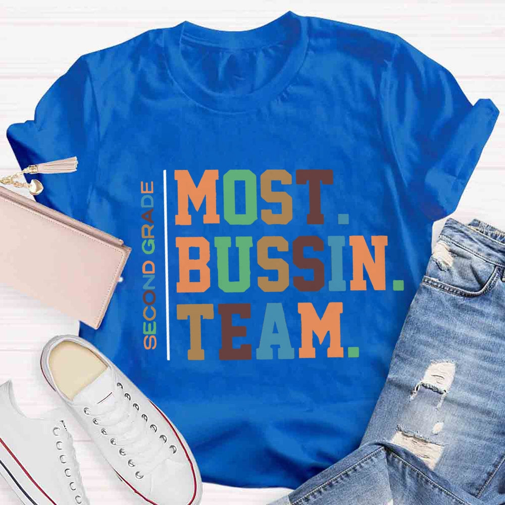 Personalized Grade Most Bussin Team Teacher T-Shirt