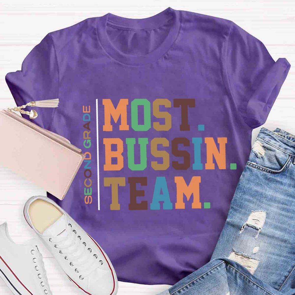 Personalized Grade Most Bussin Team Teacher T-Shirt