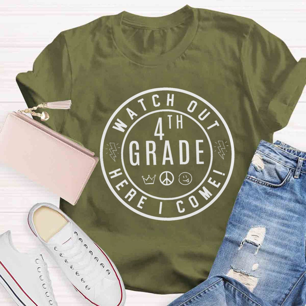 Personalized Grade Watch Out Here I Come Crown T-shirt