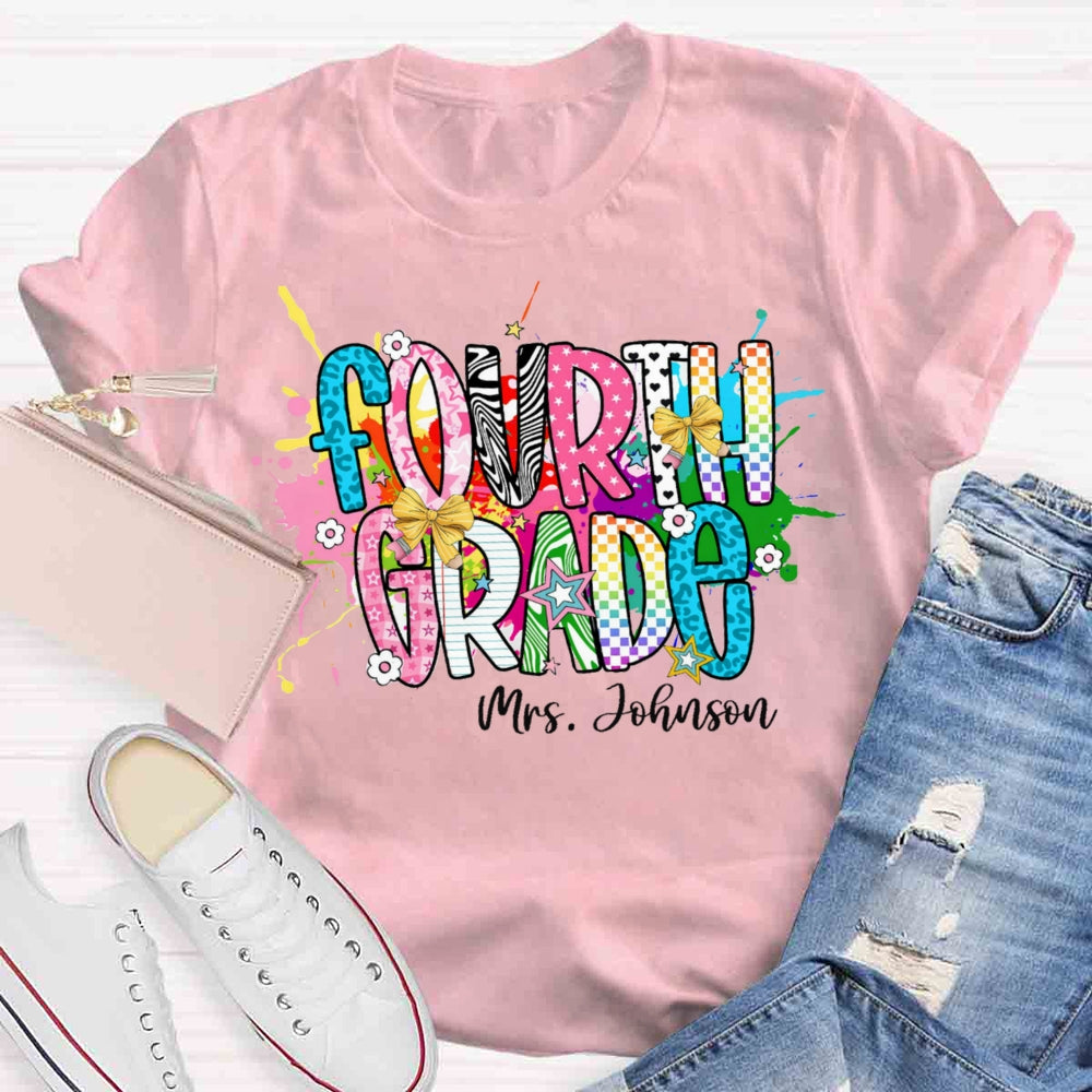 Personalized Name And Grade Fancy T-shirt