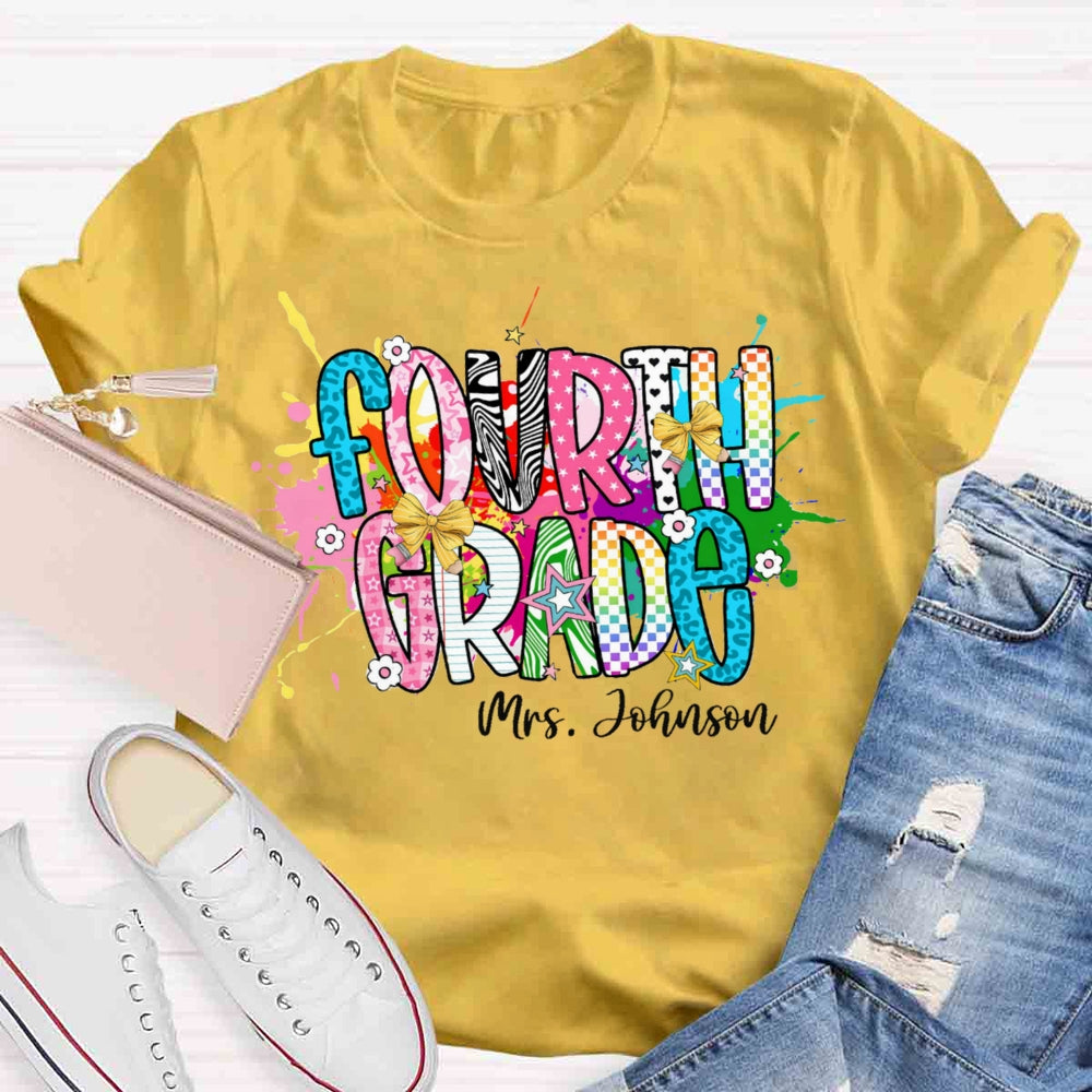 Personalized Name And Grade Fancy T-shirt