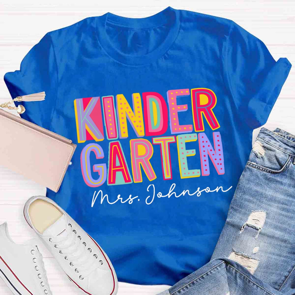 Personalized Grade And Name Colorful Contrasting Letter design T-shirt