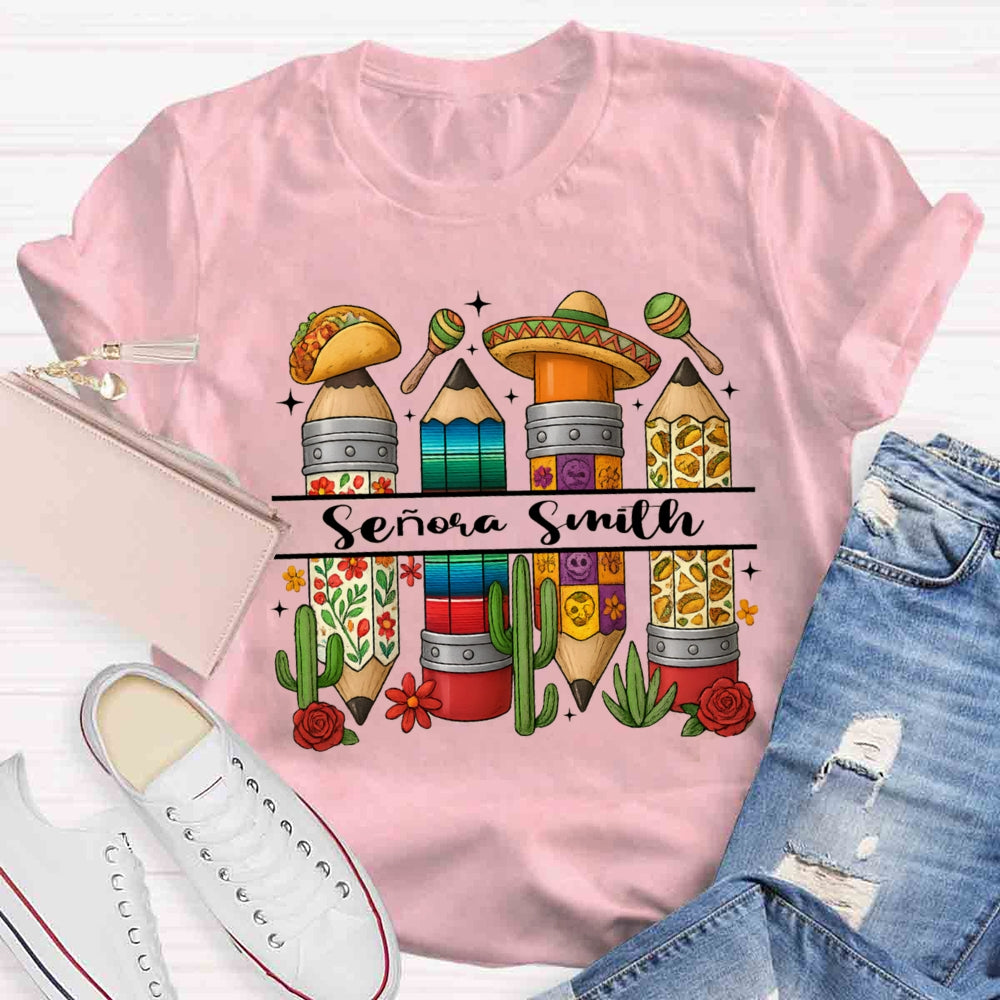 Personalized Name Cinco De Mayo Spanish Teacher T-Shirt