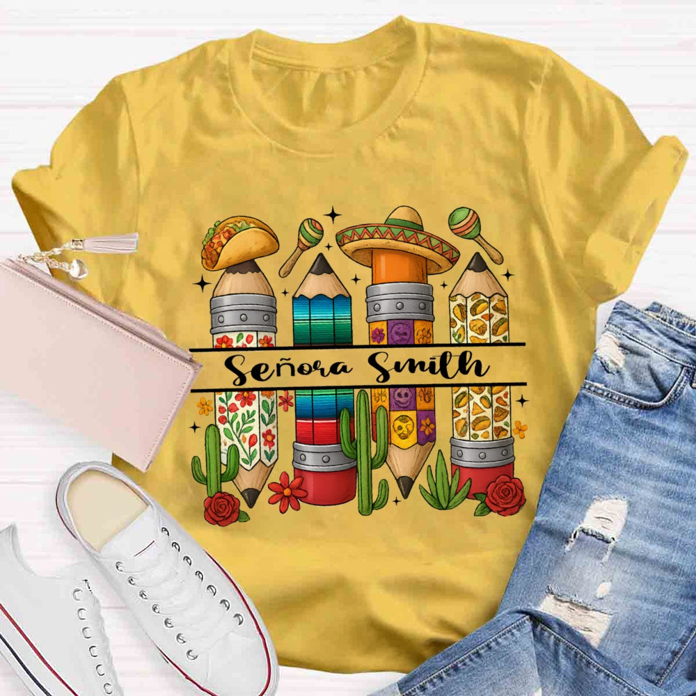 Personalized Name Cinco De Mayo Spanish Teacher T-Shirt