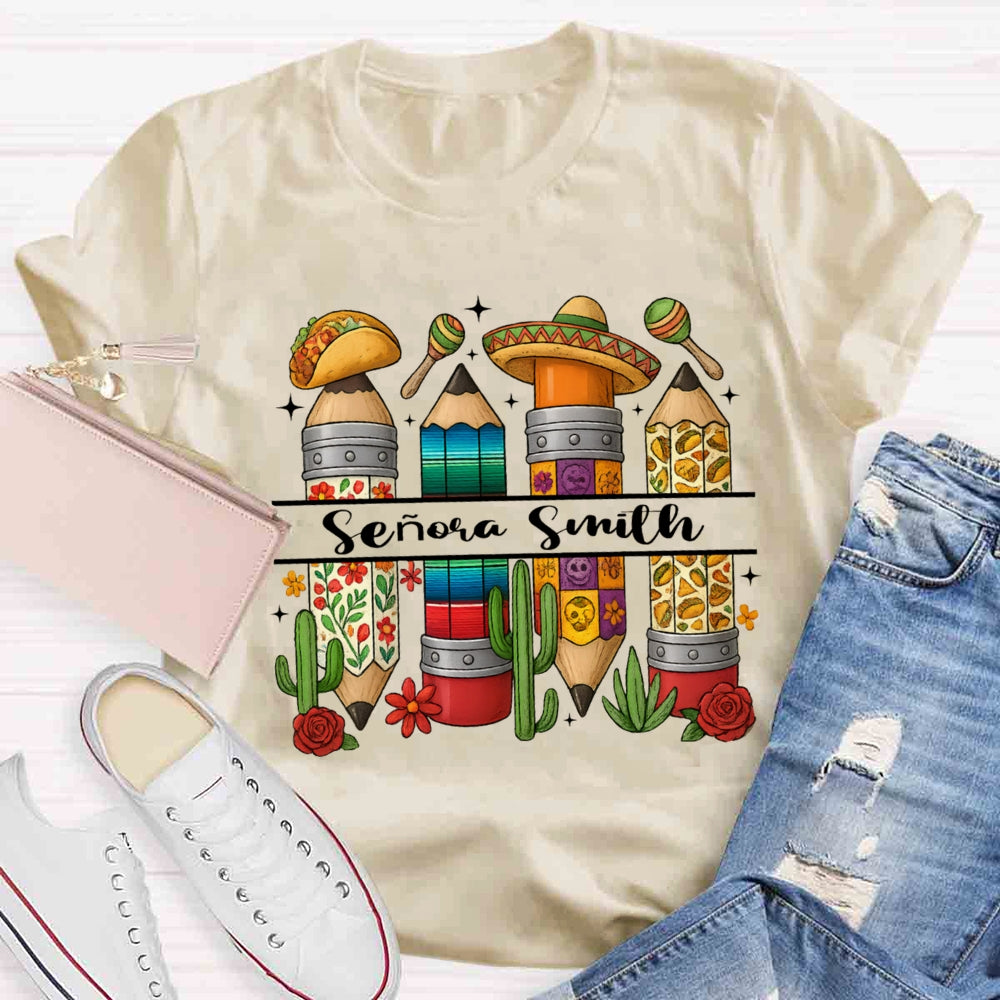 Personalized Name Cinco De Mayo Spanish Teacher T-Shirt