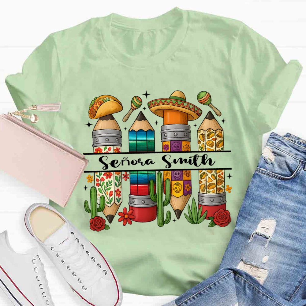 Personalized Name Cinco De Mayo Spanish Teacher T-Shirt