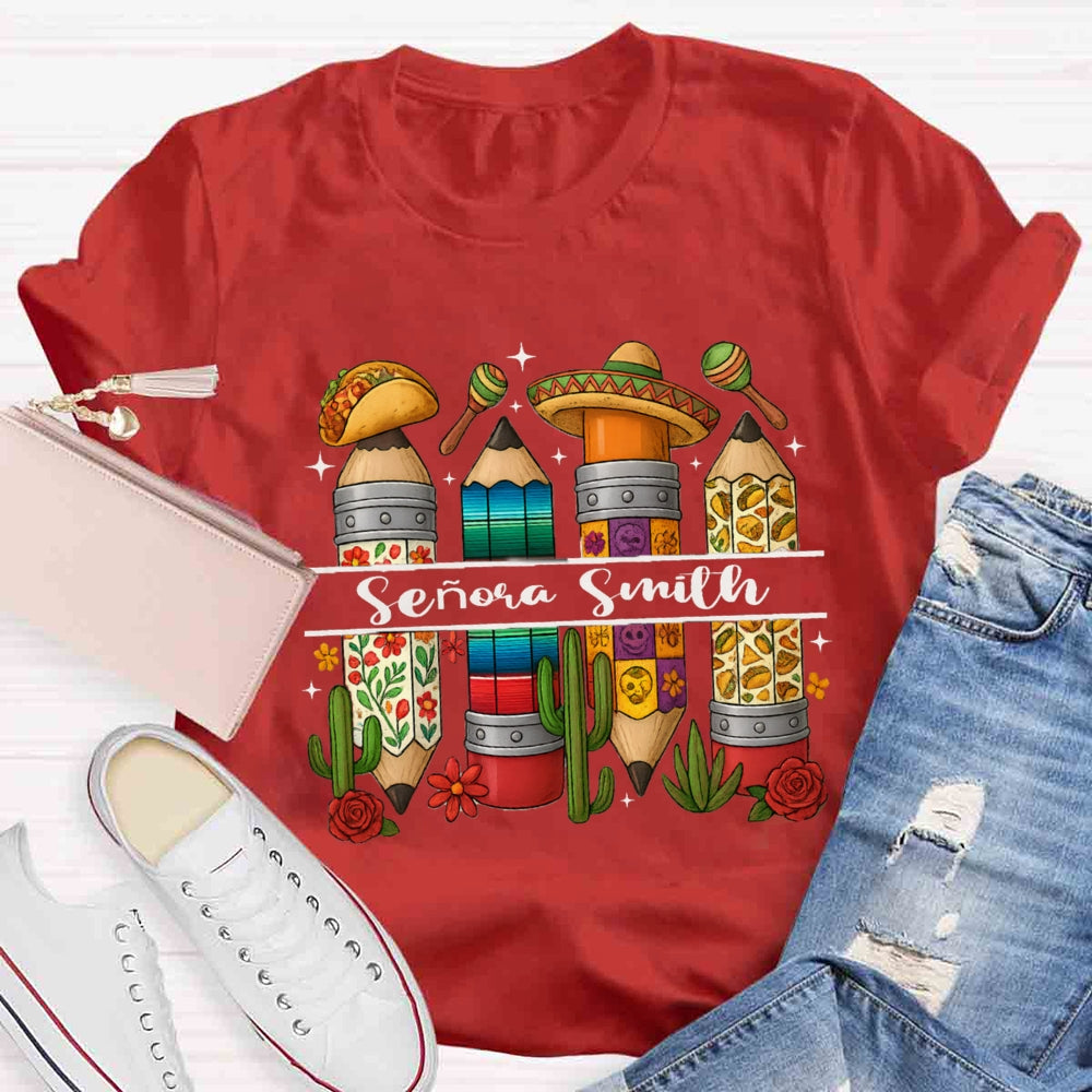Personalized Name Cinco De Mayo Spanish Teacher T-Shirt