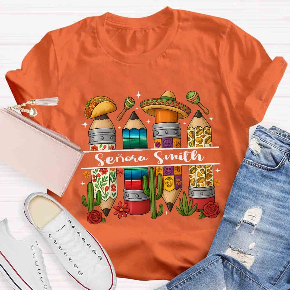 Personalized Name Cinco De Mayo Spanish Teacher T-Shirt