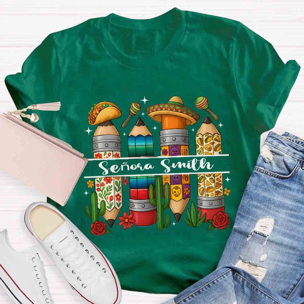 Personalized Name Cinco De Mayo Spanish Teacher T-Shirt