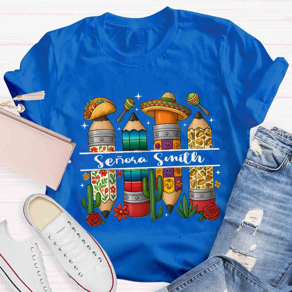 Personalized Name Cinco De Mayo Spanish Teacher T-Shirt