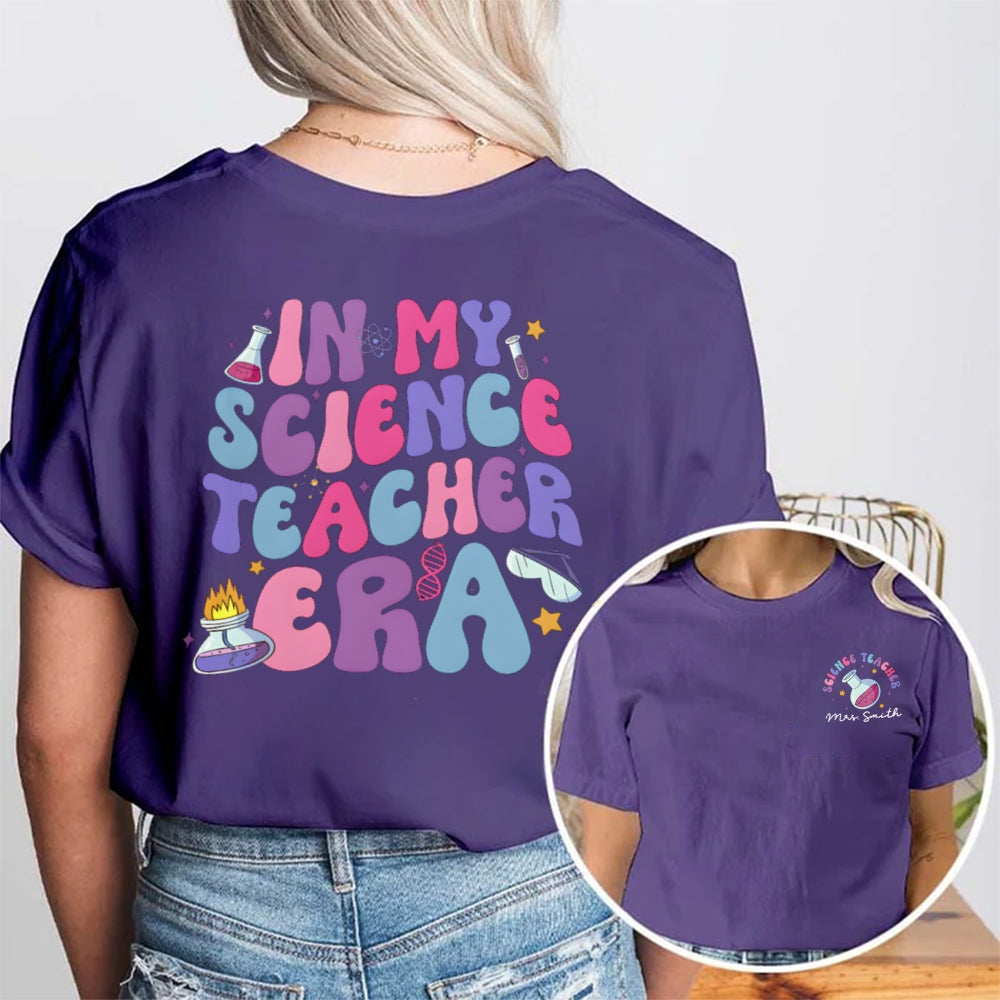 Personalized Name In My Science Teacher Era Glasses t-shirt