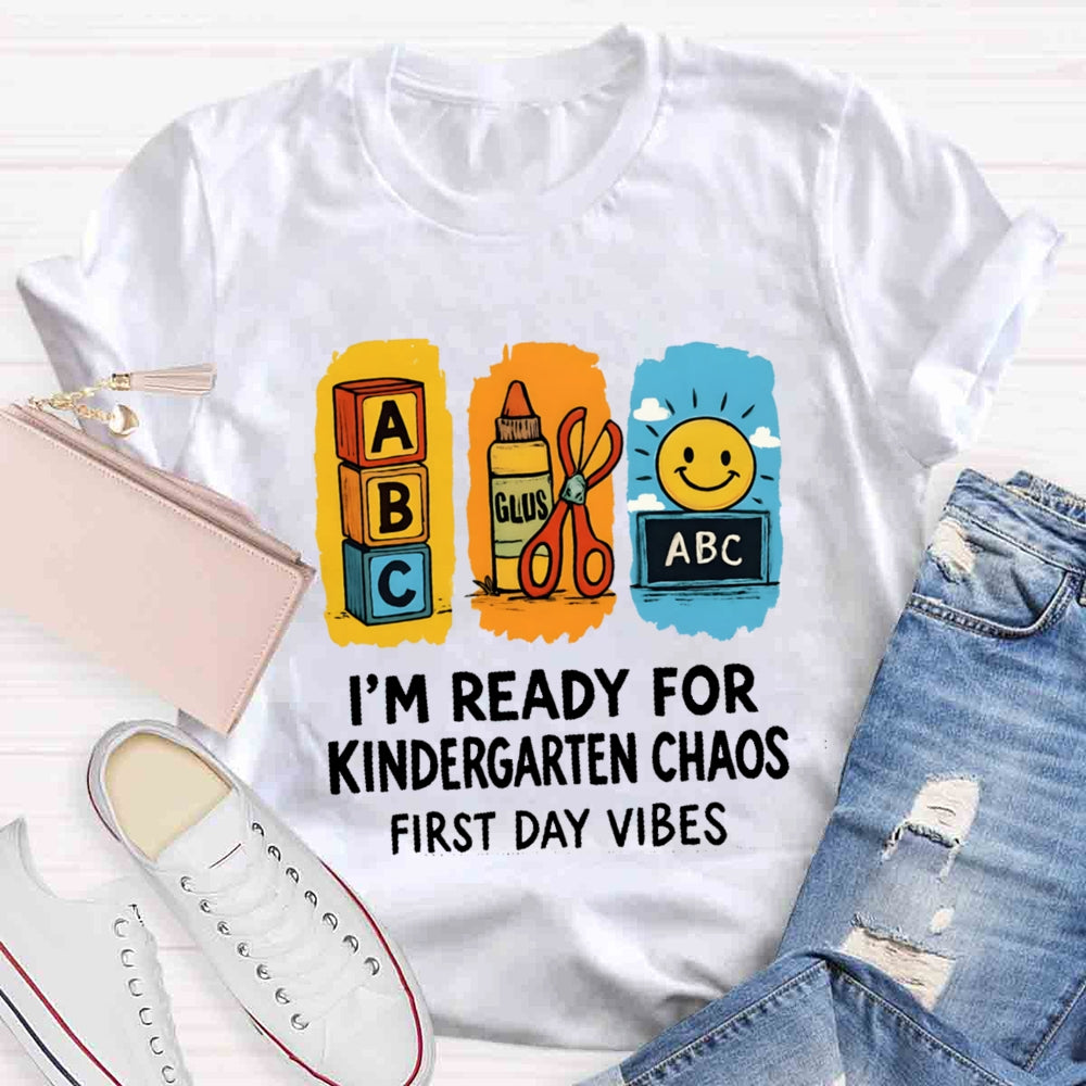 Personalized Grade I'm Ready For Kindergarten Chaos First Day Vines T-shirt