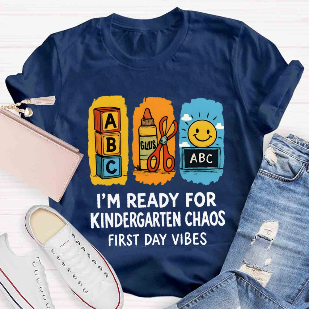 Personalized Grade I'm Ready For Kindergarten Chaos First Day Vines T-shirt