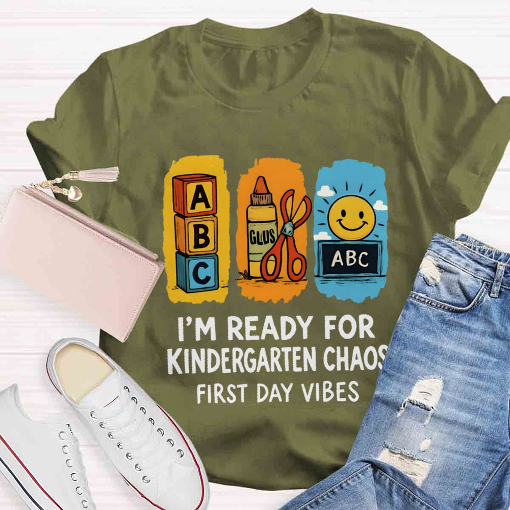 Personalized Grade I'm Ready For Kindergarten Chaos First Day Vines T-shirt
