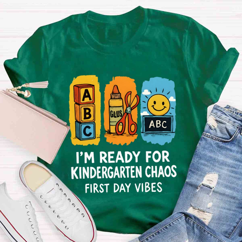 Personalized Grade I'm Ready For Kindergarten Chaos First Day Vines T-shirt