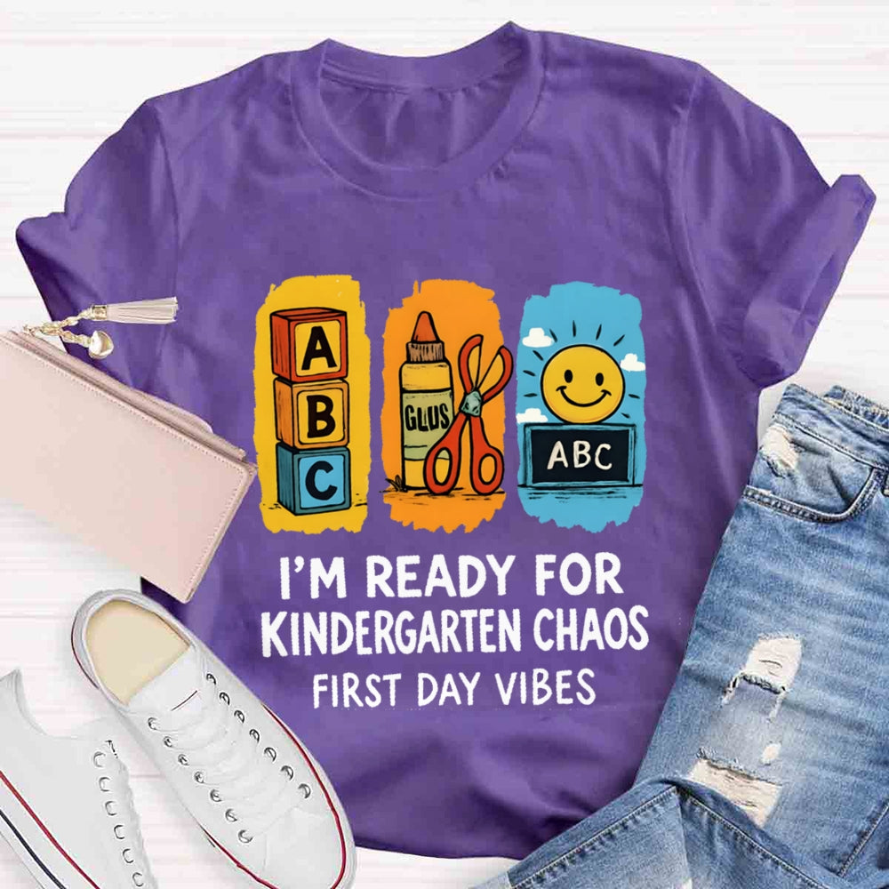 Personalized Grade I'm Ready For Kindergarten Chaos First Day Vines T-shirt
