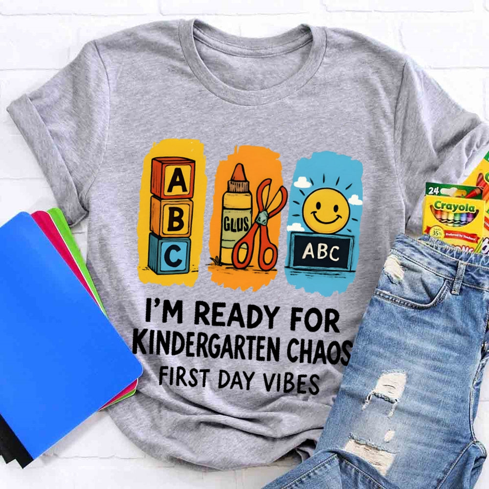 Personalized Grade I'm Ready For Kindergarten Chaos First Day Vines T-shirt