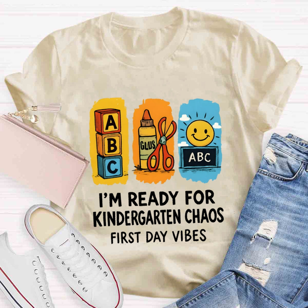 Personalized Grade I'm Ready For Kindergarten Chaos First Day Vines T-shirt