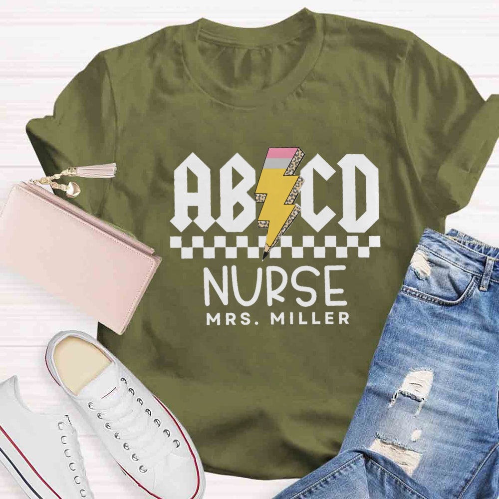 Personalized Name Nurse Letter Patterns T-shirt