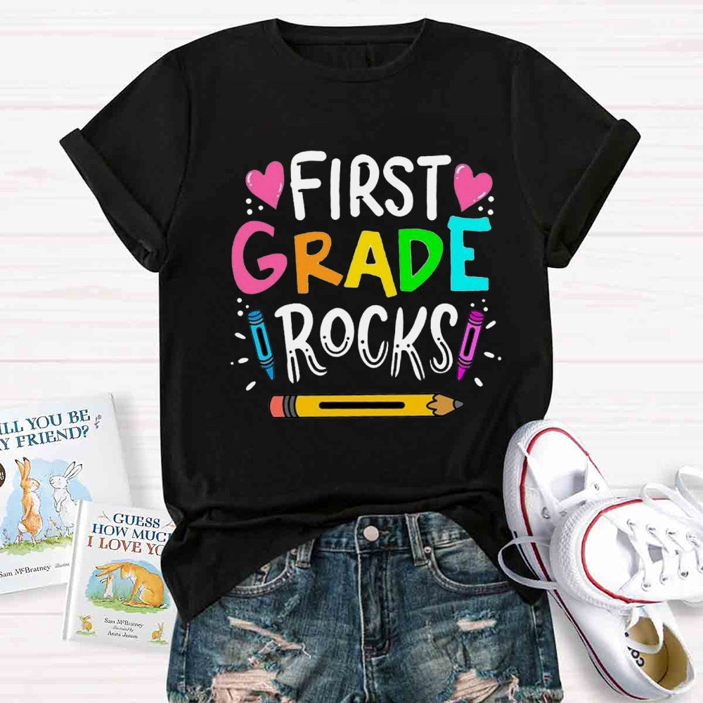 Personalized Grade Rocks Teacher T-Shirt