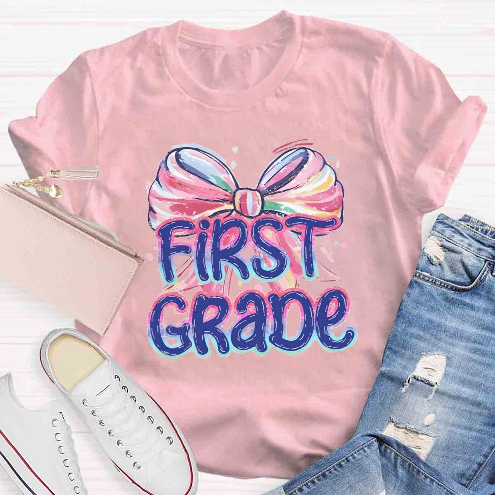 Personalized Grade Colorful Dyeing Butterfly Knot T-shirt